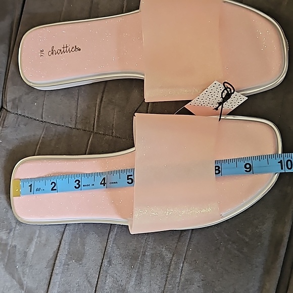 Chatties Women Light Pink Glitter Slide Sandals White Soles ManMade Size 7/8 M - Picture 8 of 8